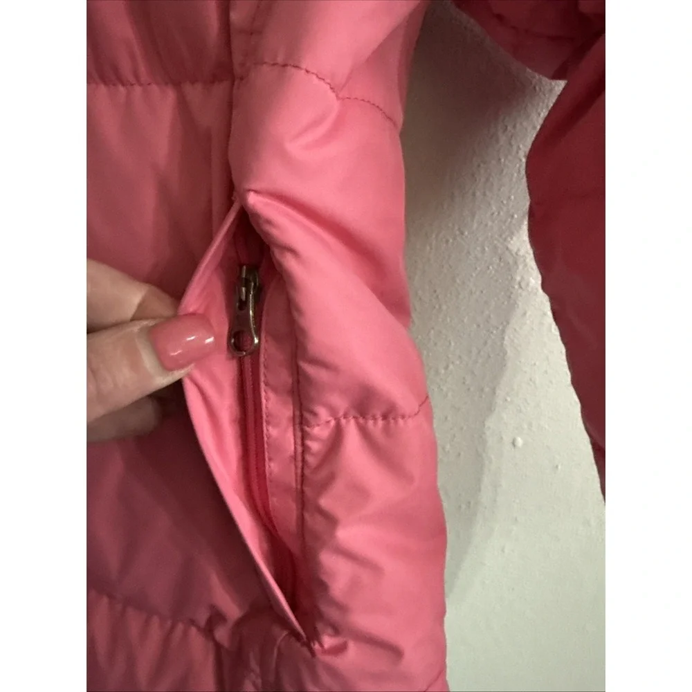 Vineyard Vines Puffer Jacket Quilted Goose Down Hood‎  Pink Youth Girls Medium